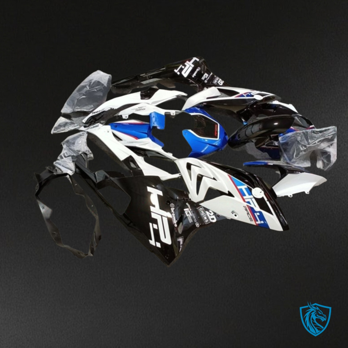 BMW S1000RR (2015-2018) White, Blue & Black Fairing Kit | ABS Bodywork