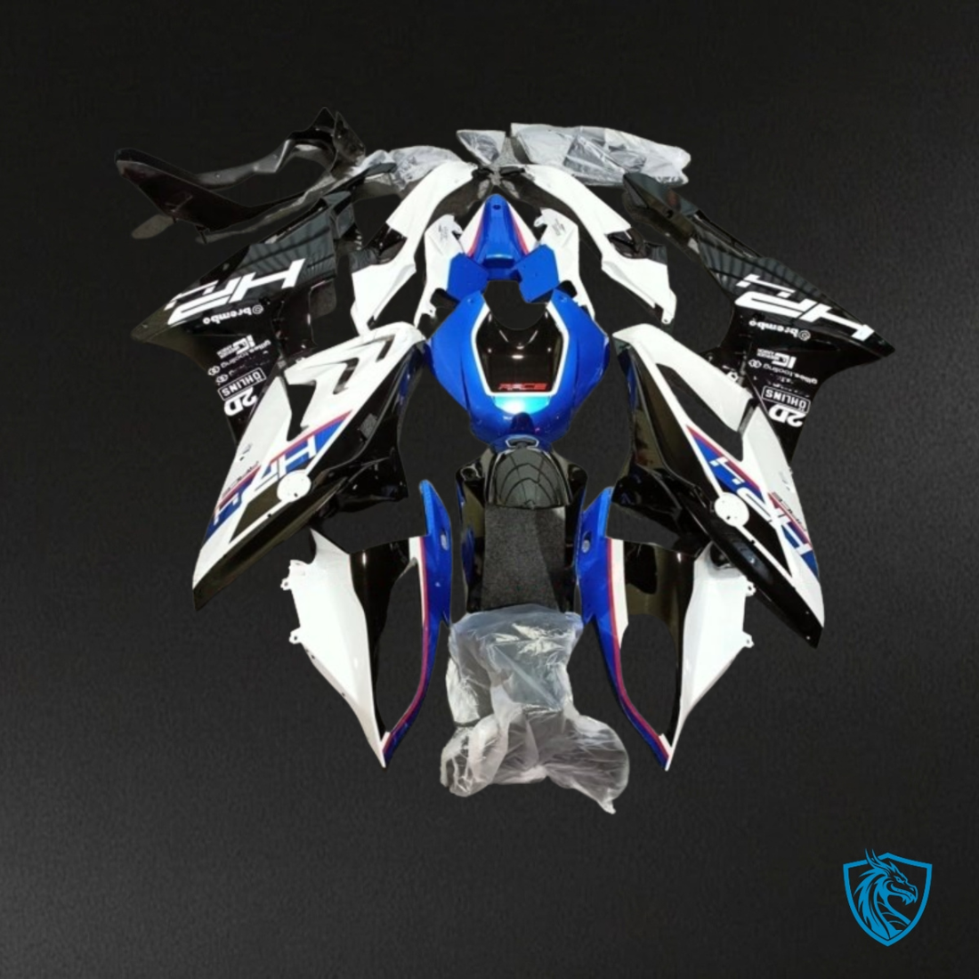 BMW S1000RR (2015-2018) White, Blue & Black Fairing Kit | ABS Bodywork