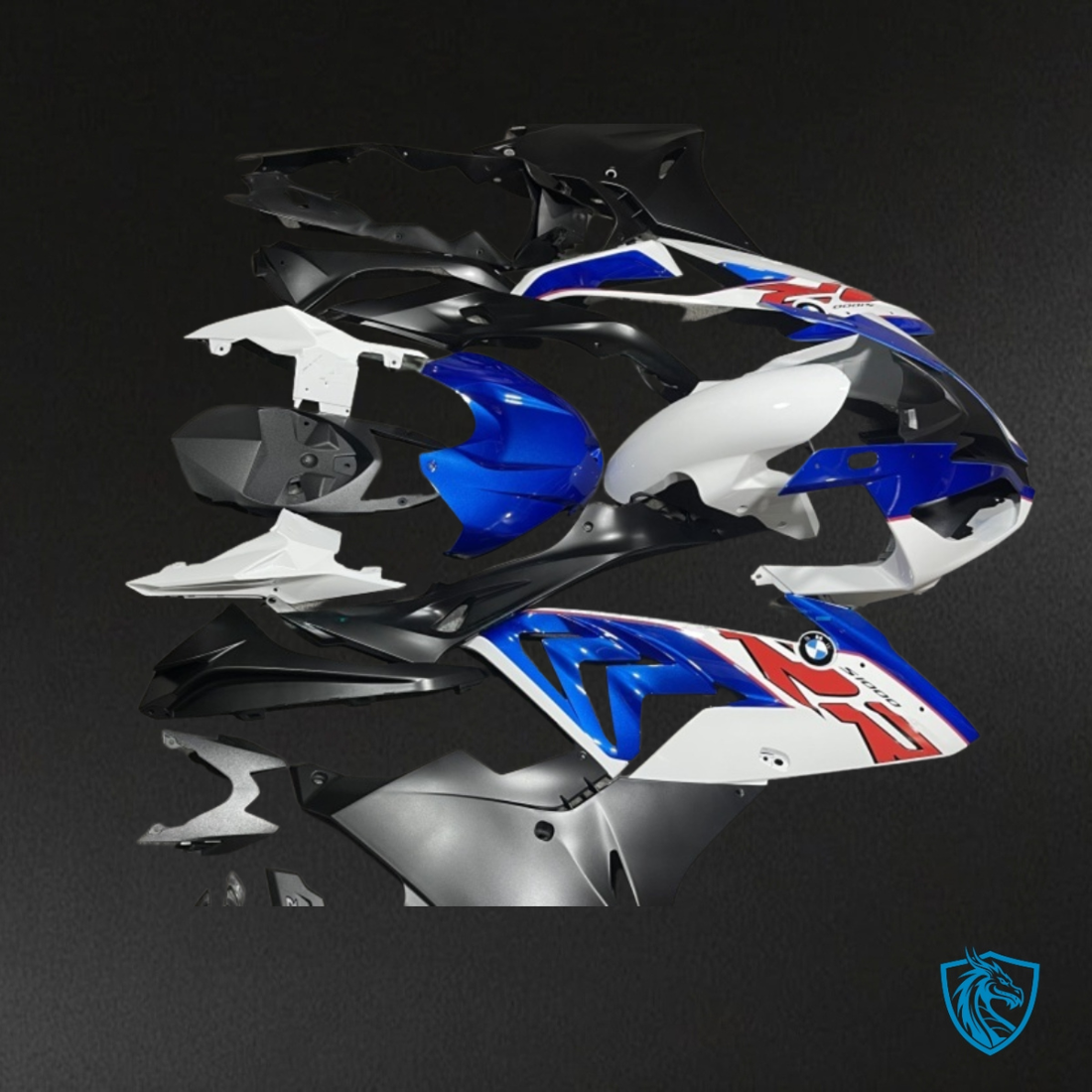 BMW S1000RR (2017-2018) Blue, White & Black - MERGEment Motorcycle Fairings Kit