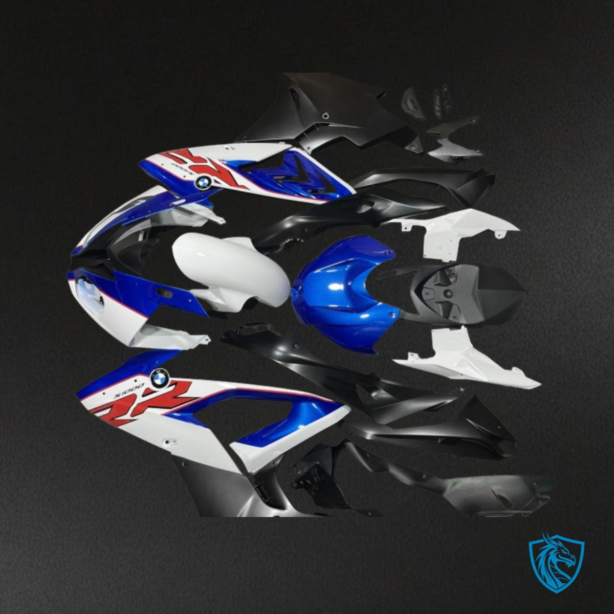 BMW S1000RR (2017-2018) Blue, White & Black - MERGEment Motorcycle Fairings Kit
