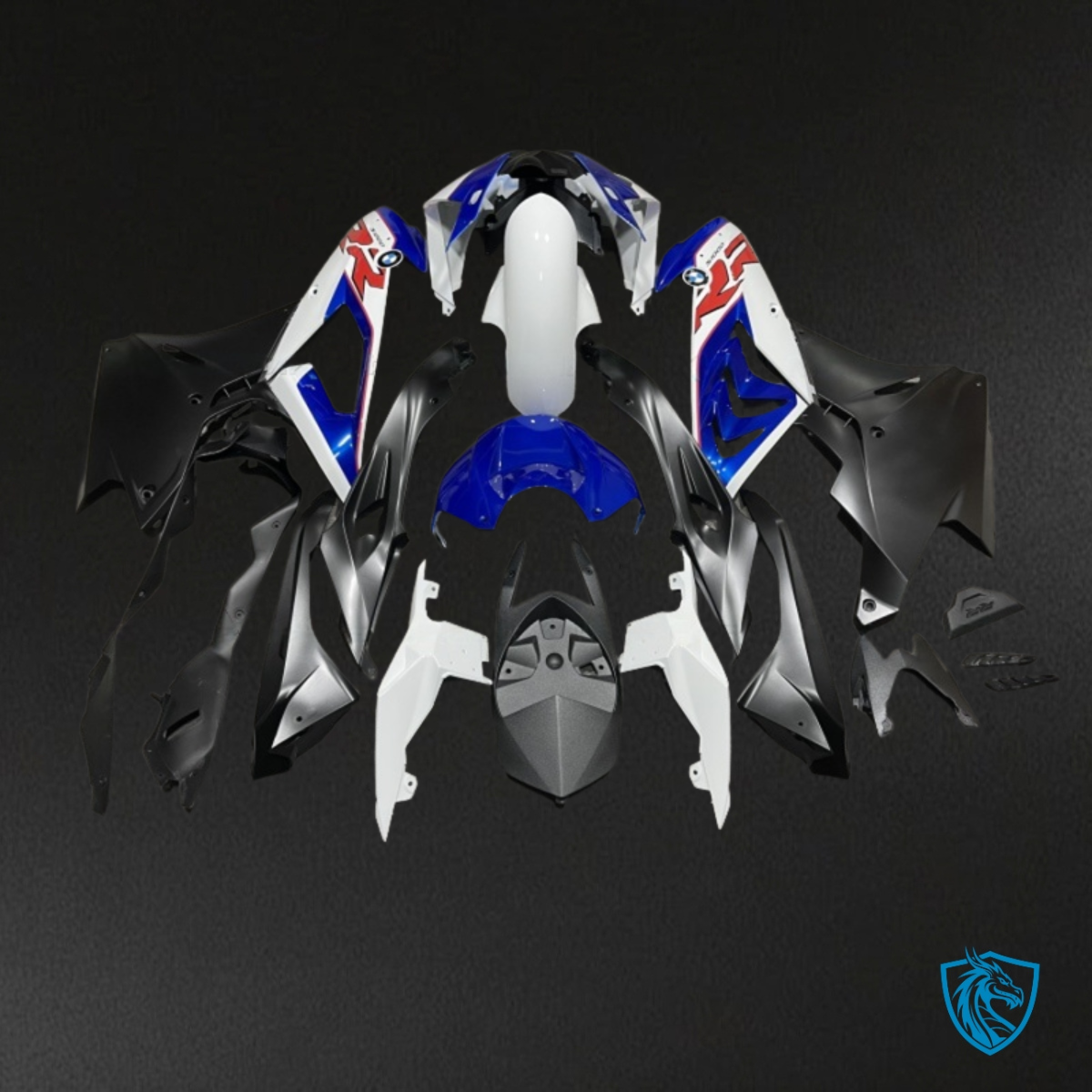 BMW S1000RR (2017-2018) Blue, White & Black - MERGEment Motorcycle Fairings Kit