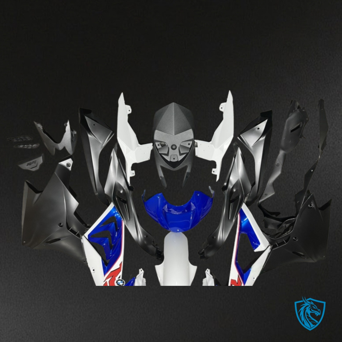 BMW S1000RR (2017-2018) Blue, White & Black - MERGEment Motorcycle Fairings Kit
