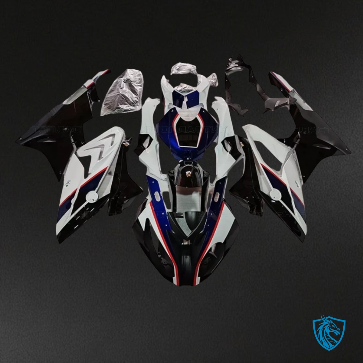 BMW S1000RR (2015-2018) White, Blue, Black & Red - MERGEment Motorcycle Fairings Kit
