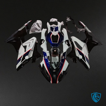 BMW S1000RR (2015-2018) White, Blue, Black & Red - MERGEment Motorcycle Fairings Kit