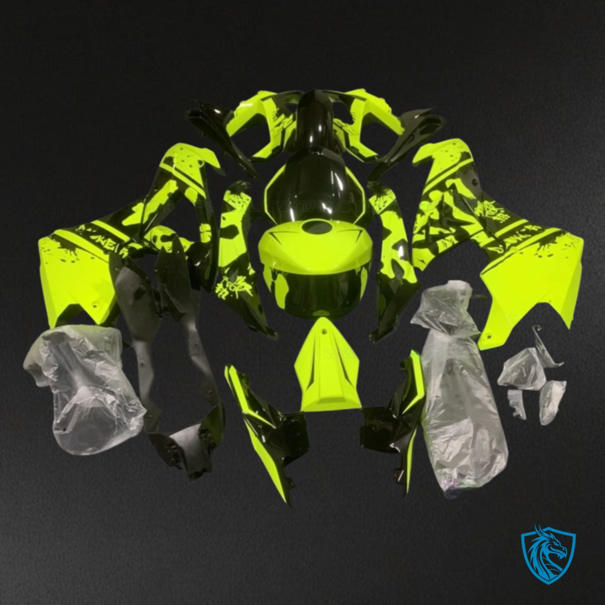 BMW S1000RR (2015-2018) Yellow & Black With Logos - Custom ABS Fairing Kit