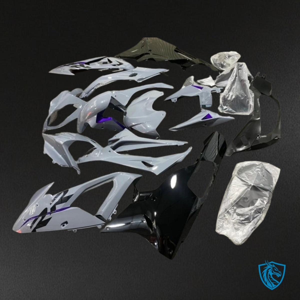 BMW S1000RR (2015-2018) Glossy White & Black - MERGEment Motorcycle Fairings Kit