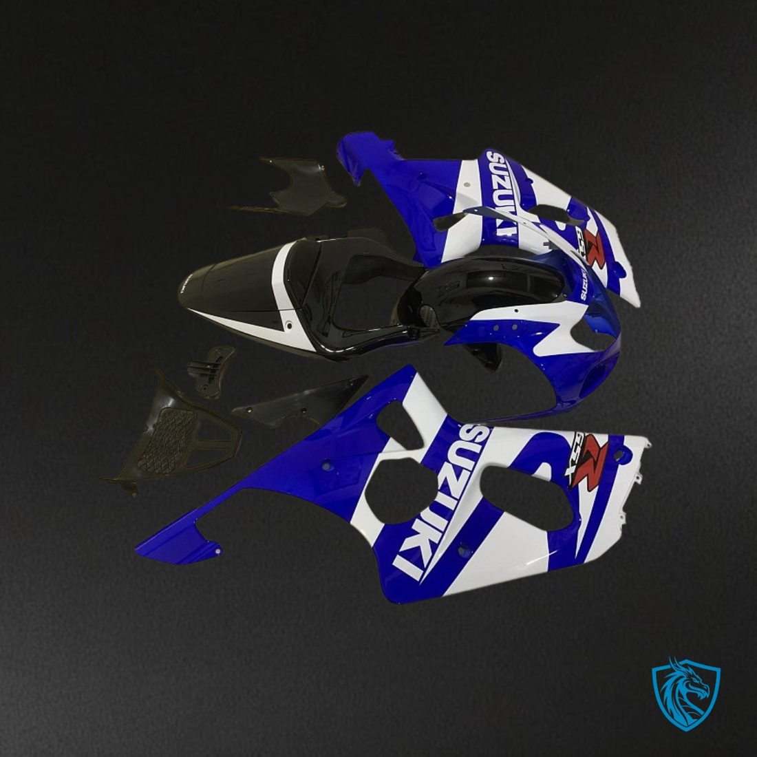 Suzuki GSXR1000 (2001-2002) White, Blue & Black Fairing Kit - Aftermarket ABS Bodywork
