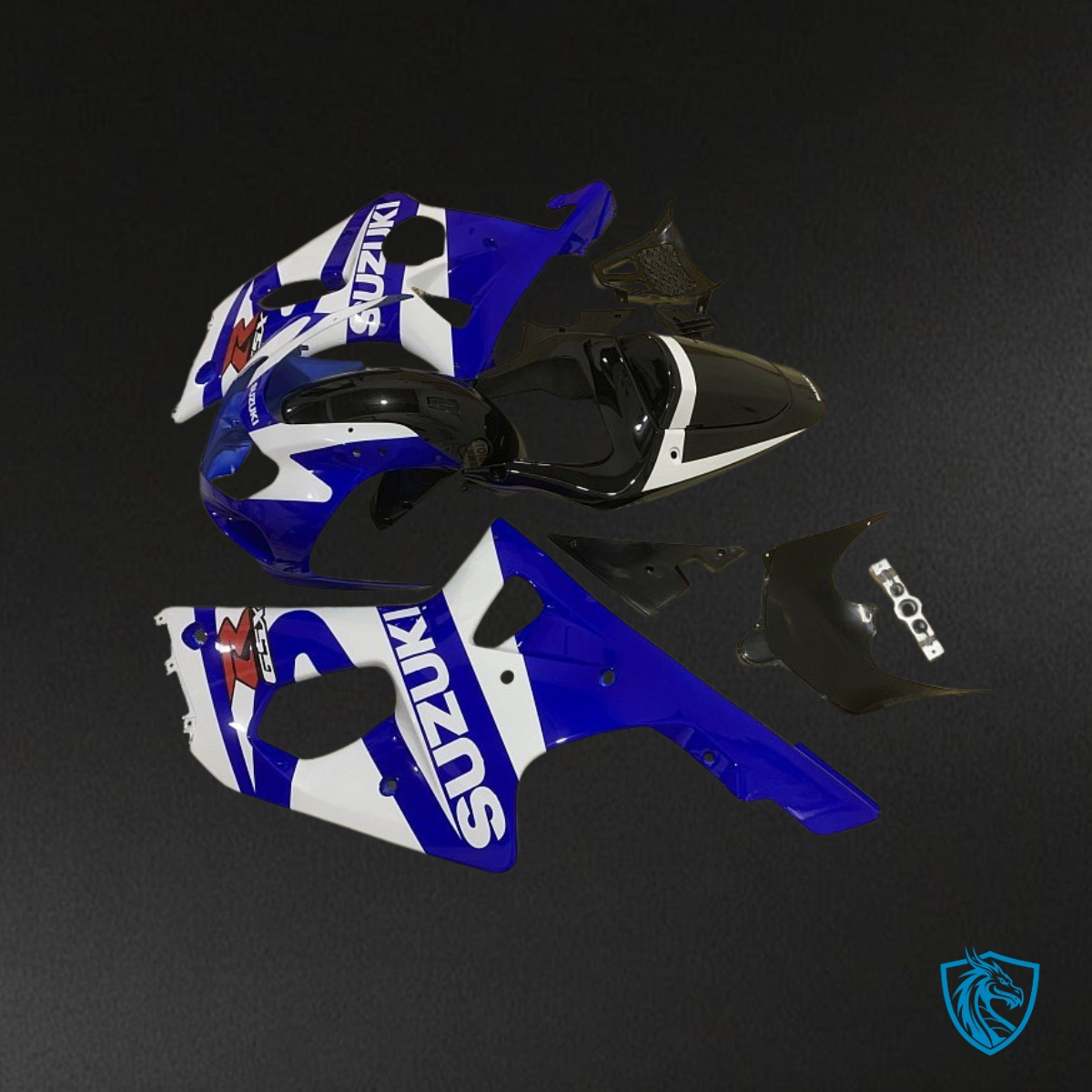 Suzuki GSXR1000 (2001-2002) White, Blue & Black Fairing Kit - Aftermarket ABS Bodywork
