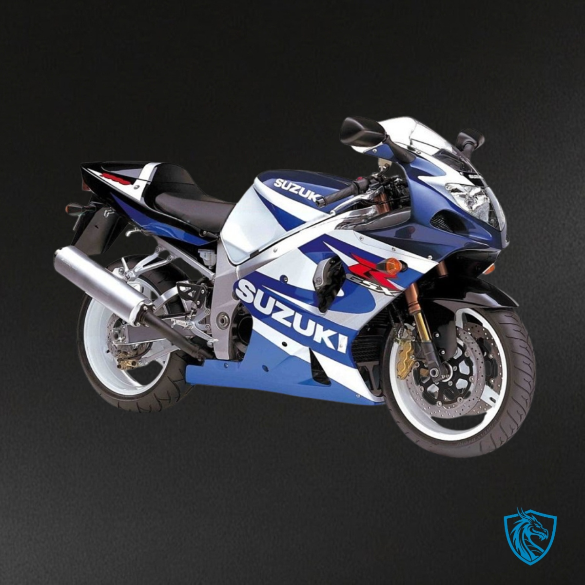 Suzuki GSXR1000 (2001-2002) White & Blue - MERGEment Motorcycle Fairings Kit