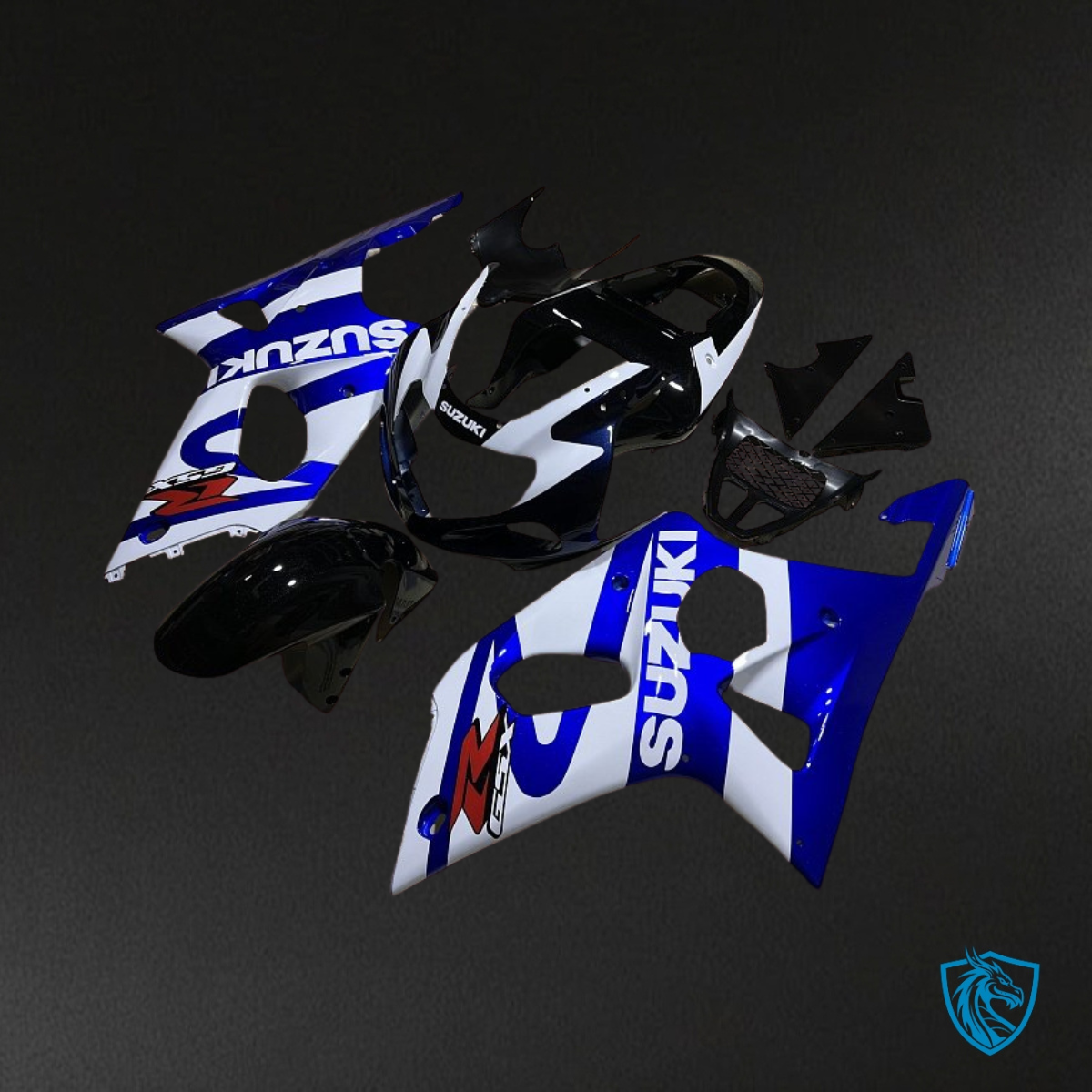Suzuki GSXR1000 (2001-2002) White & Blue - MERGEment Motorcycle Fairings Kit