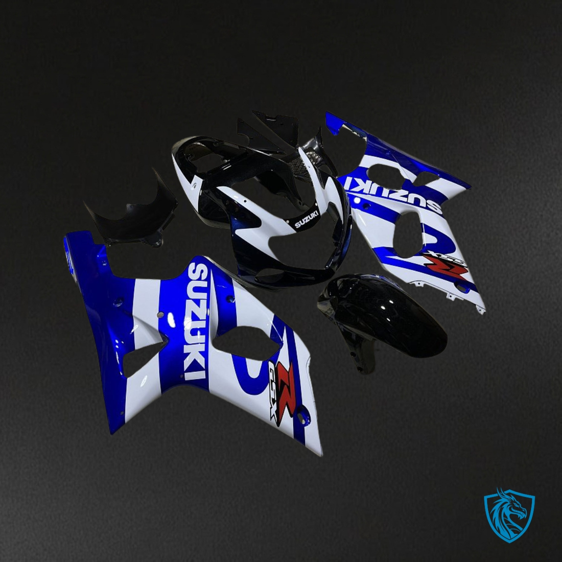 Suzuki GSXR1000 (2001-2002) White & Blue - MERGEment Motorcycle Fairings Kit