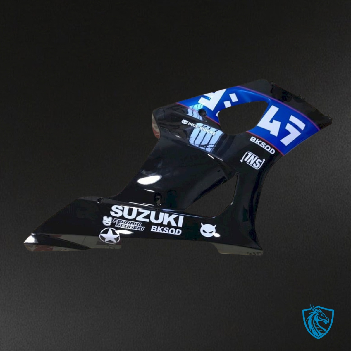 Suzuki GSXR1000 (2003-2004) Black, Blue & White logo - MERGEment Motorcycle Fairings Kit
