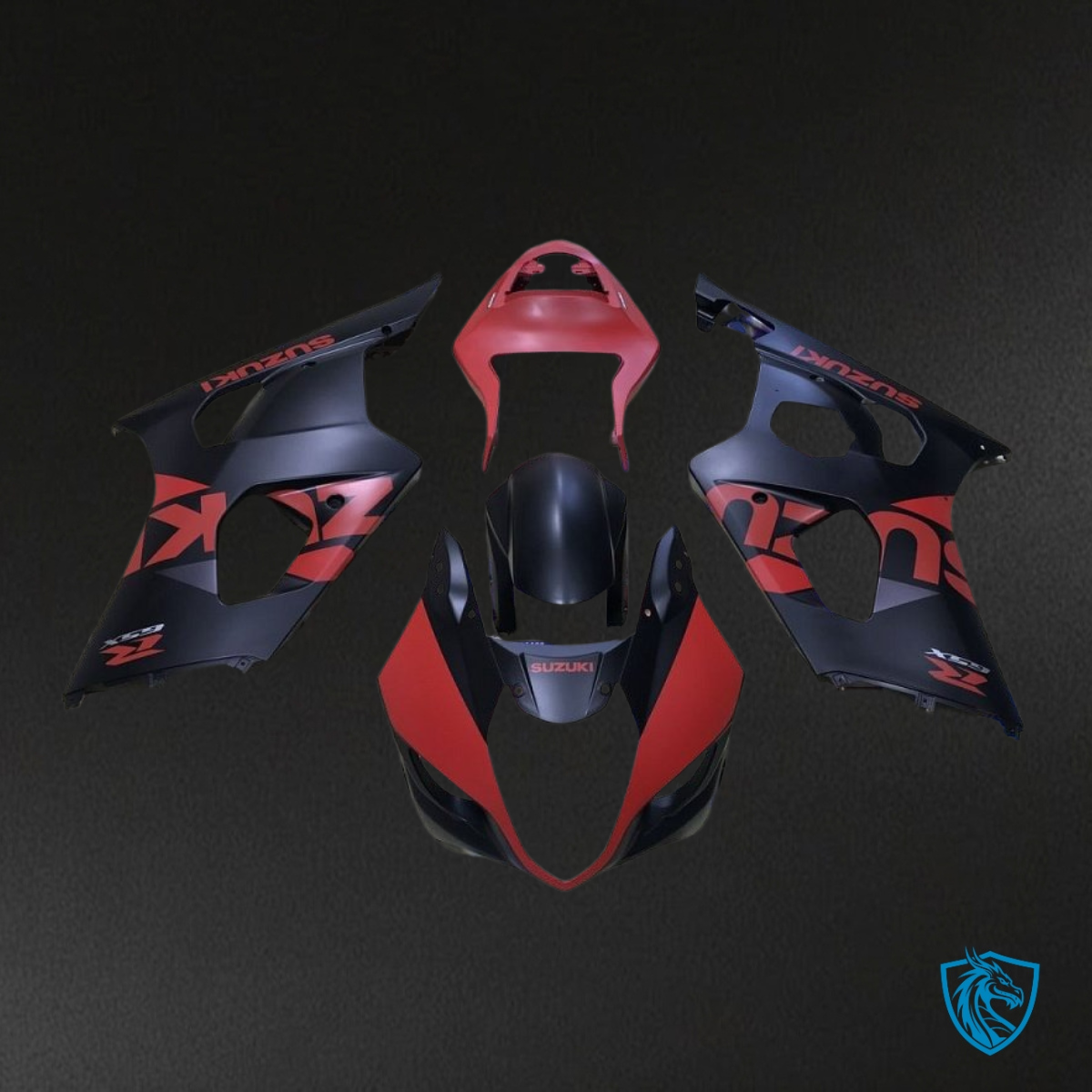 Suzuki GSXR1000 (2003-2004) Black & Red - Custom ABS Fairing Kit