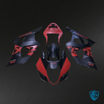 Suzuki GSXR1000 (2003-2004) Black & Red - Custom ABS Fairing Kit