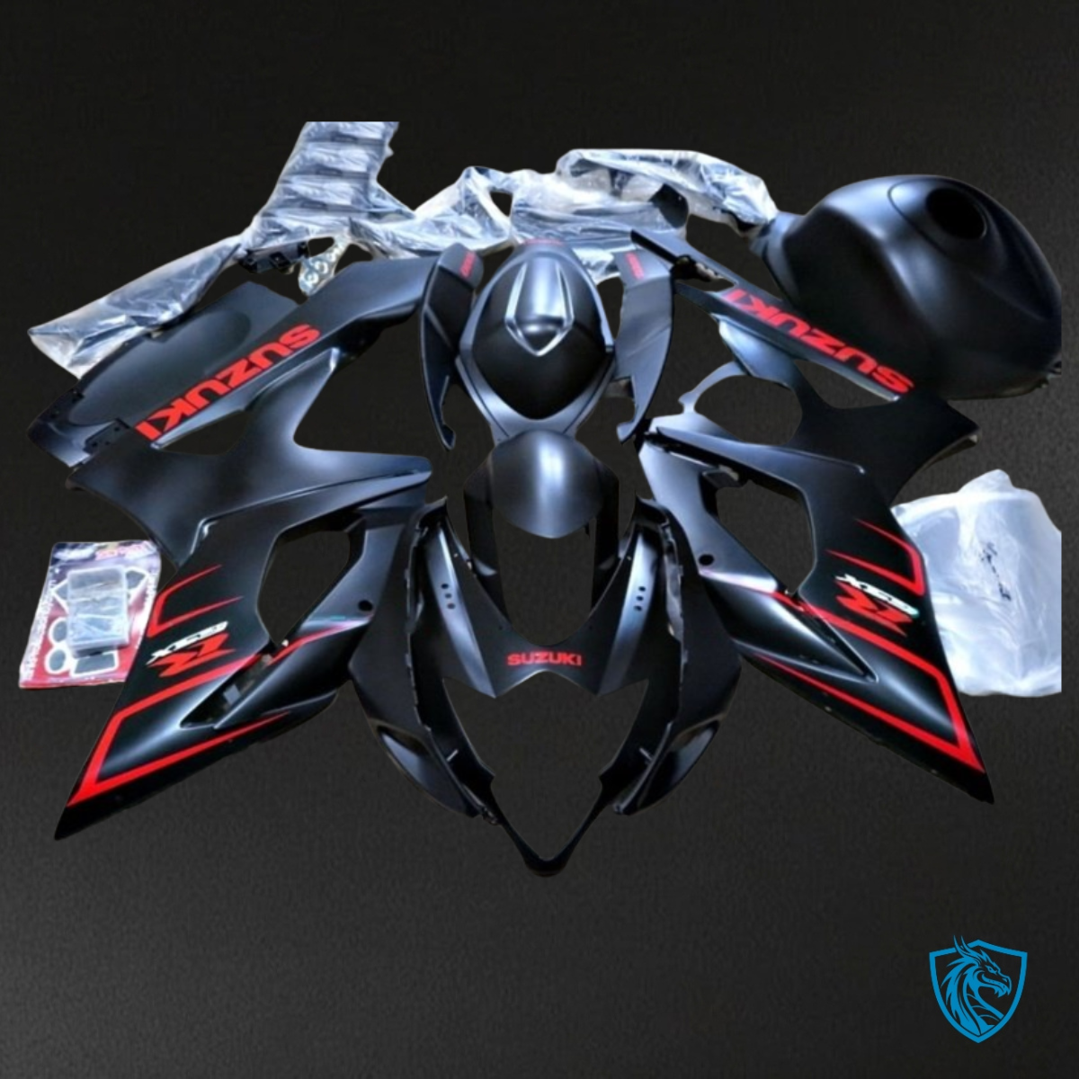 Suzuki GSXR1000 (2005-2006) Red & Matte Black - Custom ABS Fairing Kit