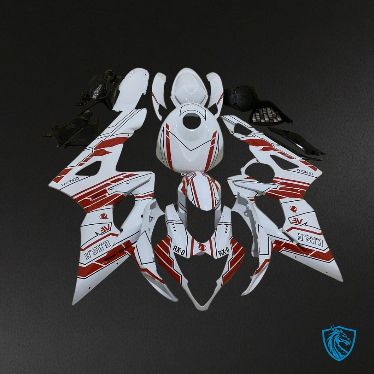 Suzuki GSXR1000 (2005-2006) White & Red - MERGEment Motorcycle Fairings Kit