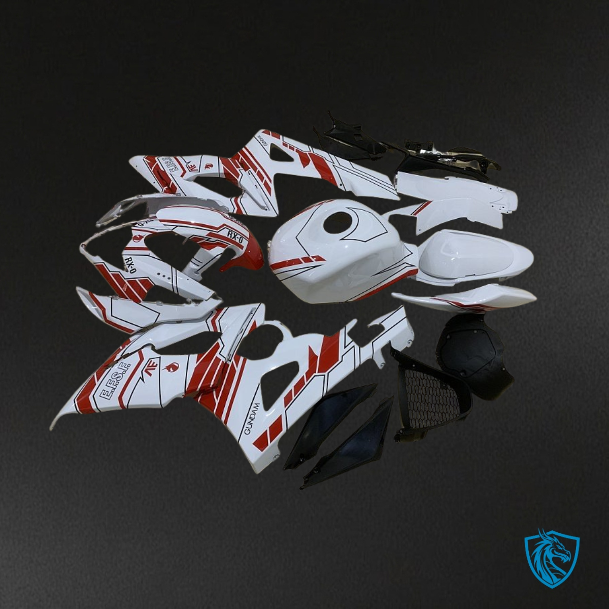 Suzuki GSXR1000 (2005-2006) White & Red - MERGEment Motorcycle Fairings Kit