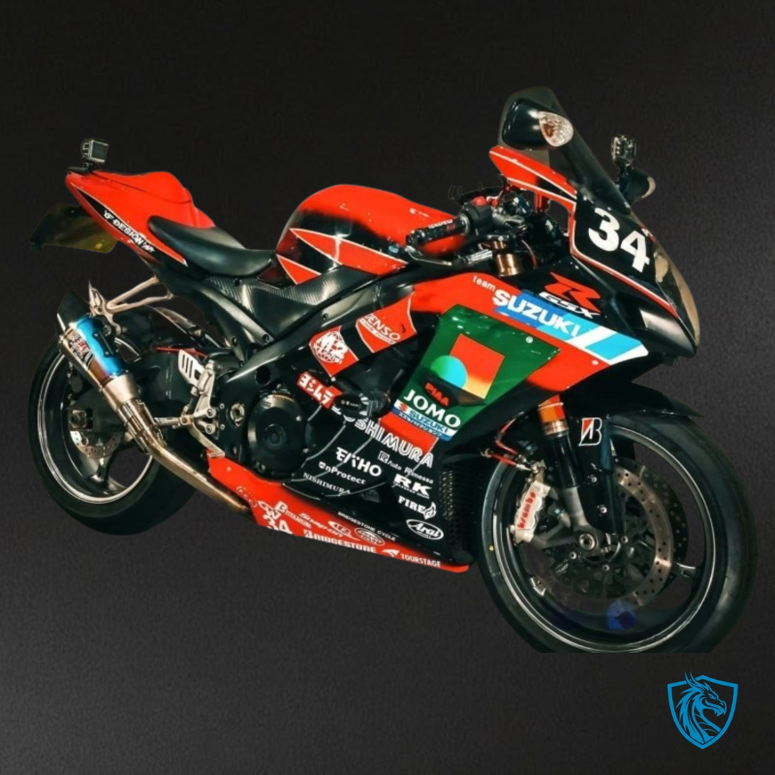 Suzuki GSXR1000 (2007-2008) Black & Red Fairing Kit - Aftermarket ABS Bodywork