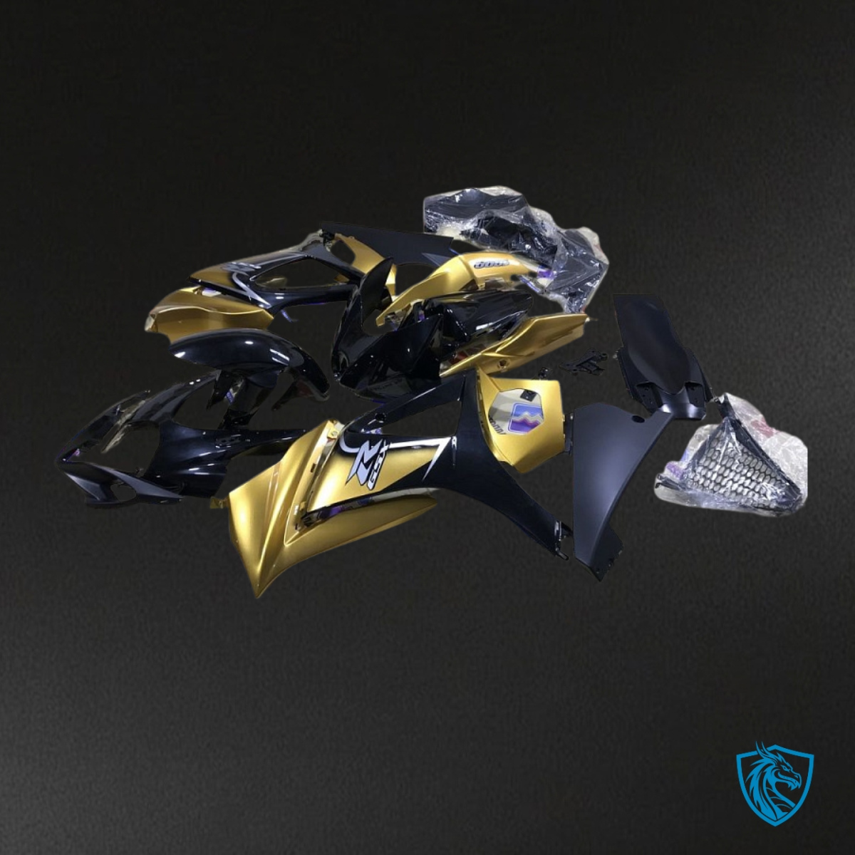 Suzuki GSXR1000 (2007-2008) Black & Gold - Custom ABS Fairing Kit