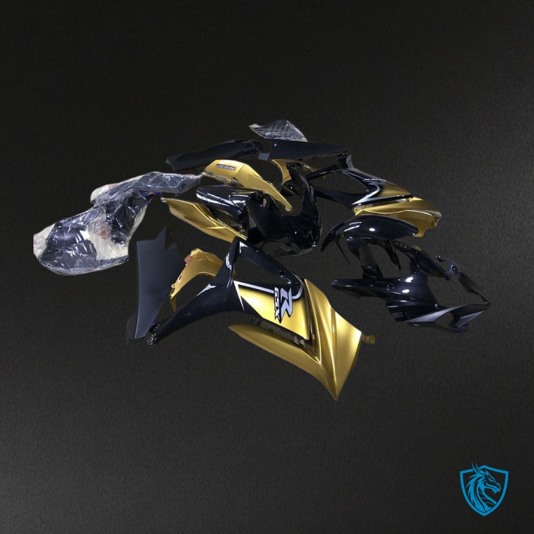 Suzuki GSXR1000 (2007-2008) Black & Gold - Custom ABS Fairing Kit