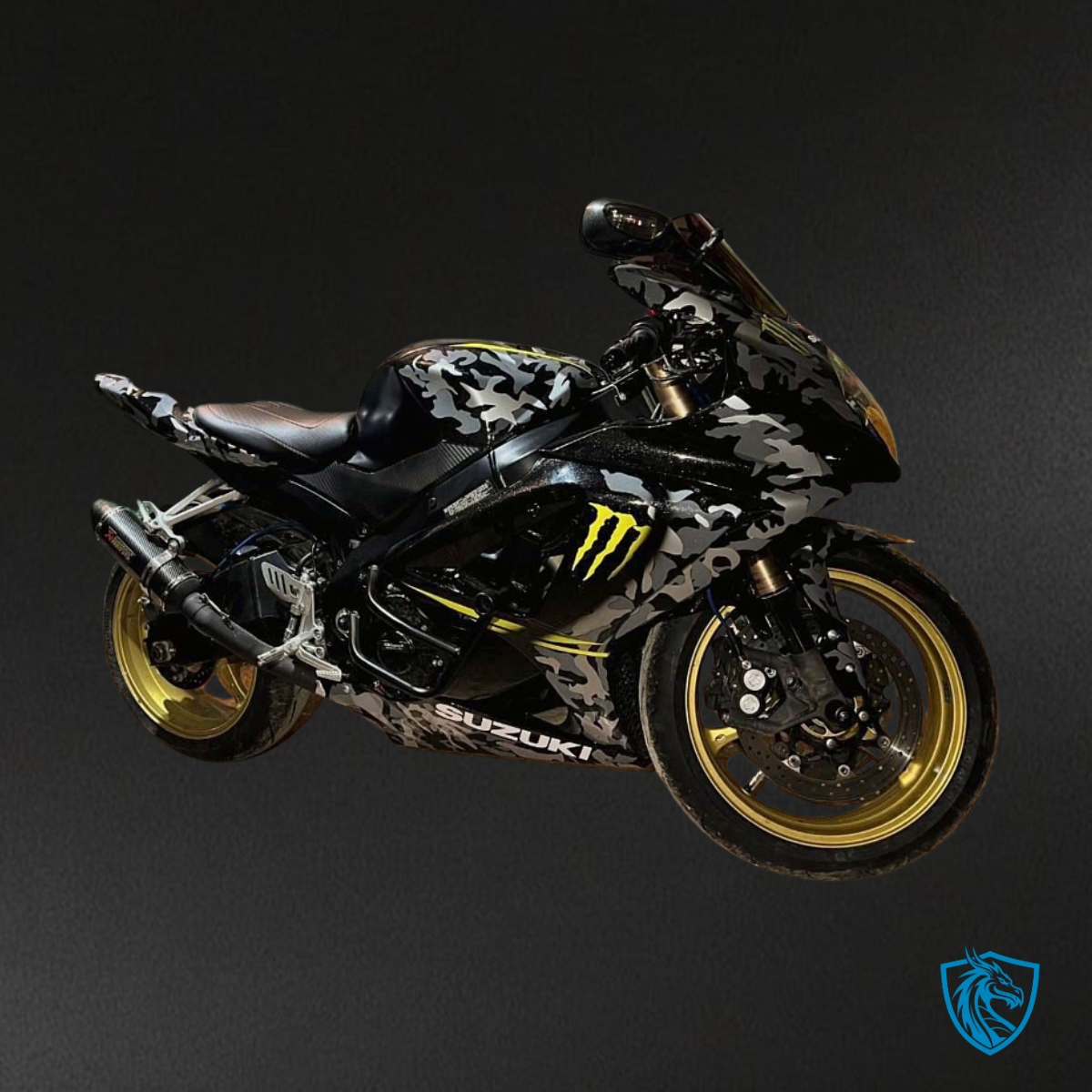 Suzuki GSXR1000 (2007-2008) Gray & Black camouflage Fairing Kit - Aftermarket ABS Bodywork