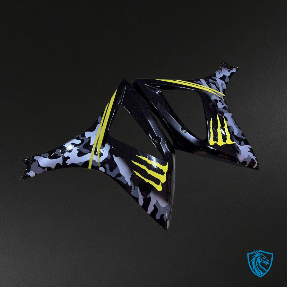 Suzuki GSXR1000 (2007-2008) Gray & Black camouflage Fairing Kit - Aftermarket ABS Bodywork