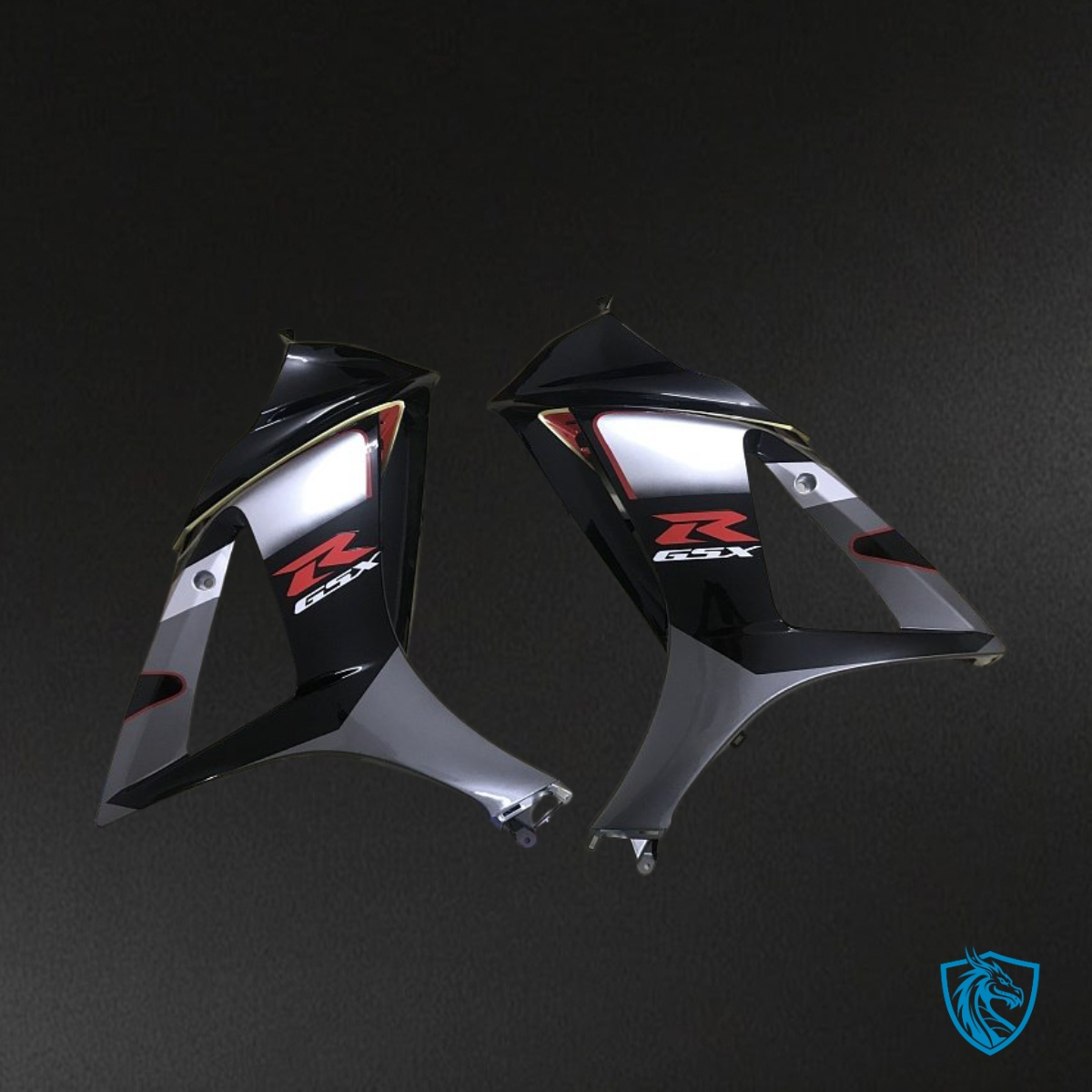Suzuki GSXR1000 (2007-2008) Black & Gray Fairing Kit - Aftermarket ABS Bodywork