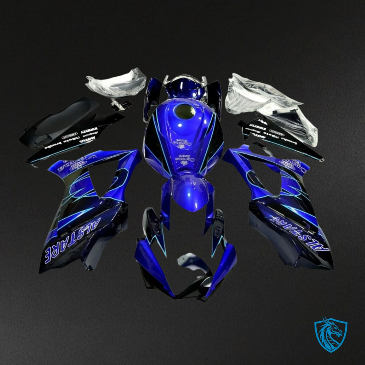 Suzuki GSXR1000 (2007-2008) Blue & Black - Custom ABS Fairing Kit