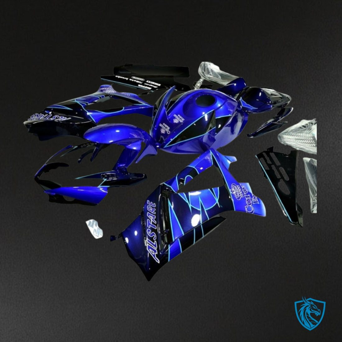 Suzuki GSXR1000 (2007-2008) Blue & Black - Custom ABS Fairing Kit