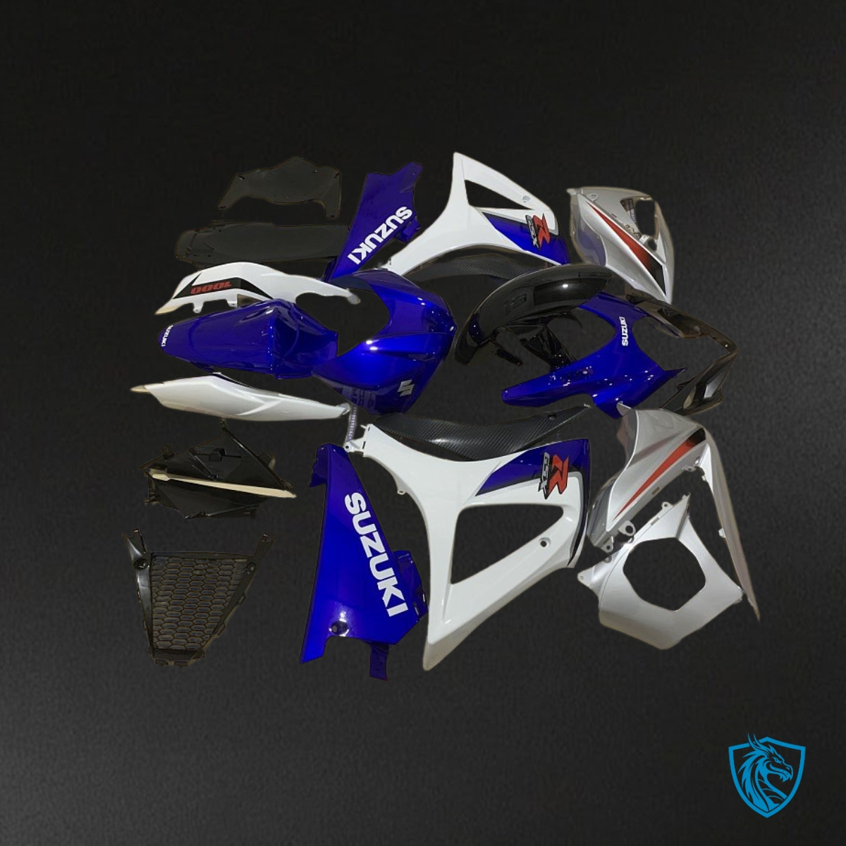 Suzuki GSXR1000 (2007-2008) White & Blue Fairing Kit | ABS Bodywork