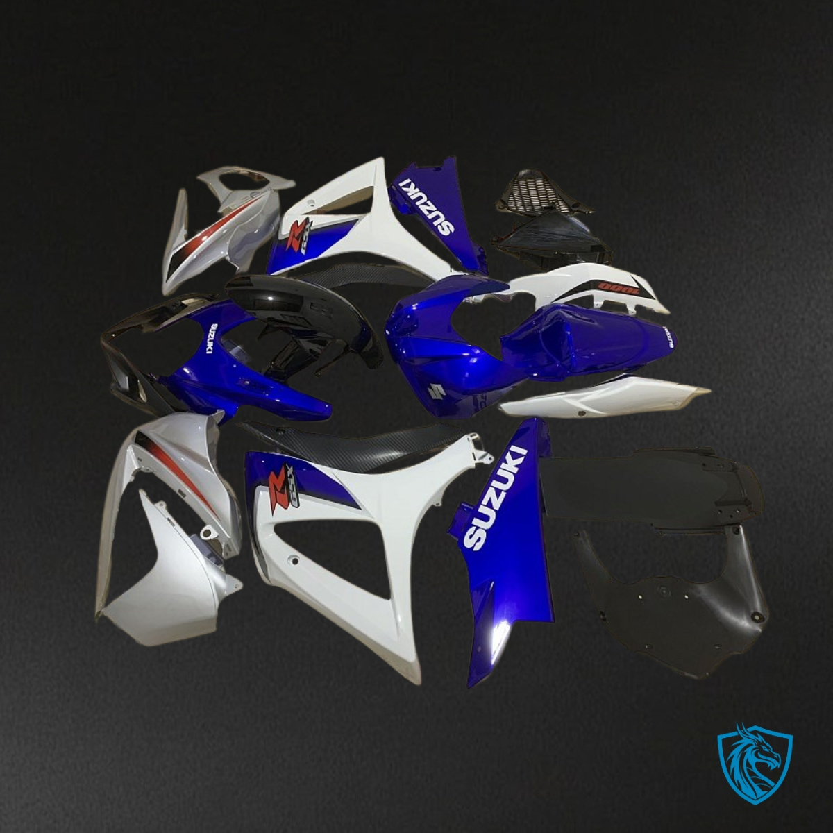 Suzuki GSXR1000 (2007-2008) White & Blue Fairing Kit | ABS Bodywork