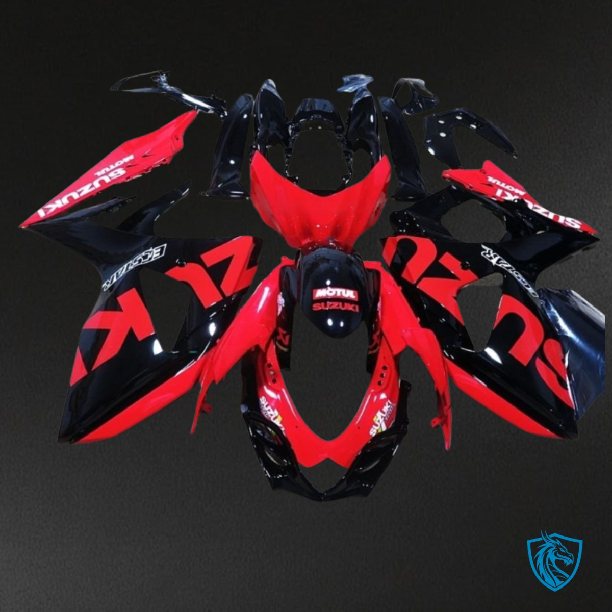 Suzuki GSXR1000 (2009-2016) Black & Red Fairing Kit | ABS Bodywork
