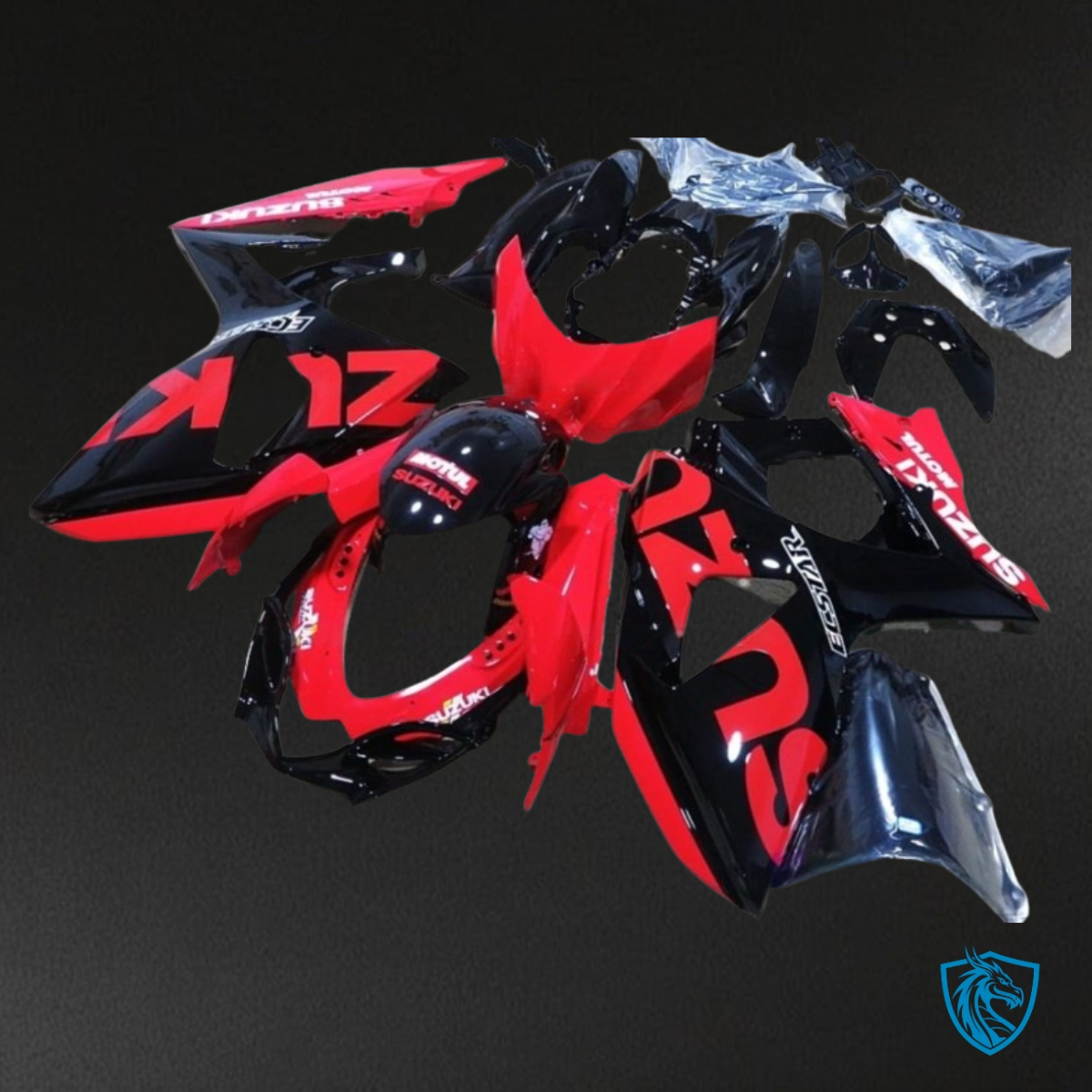 Suzuki GSXR1000 (2009-2016) Black & Red Fairing Kit | ABS Bodywork