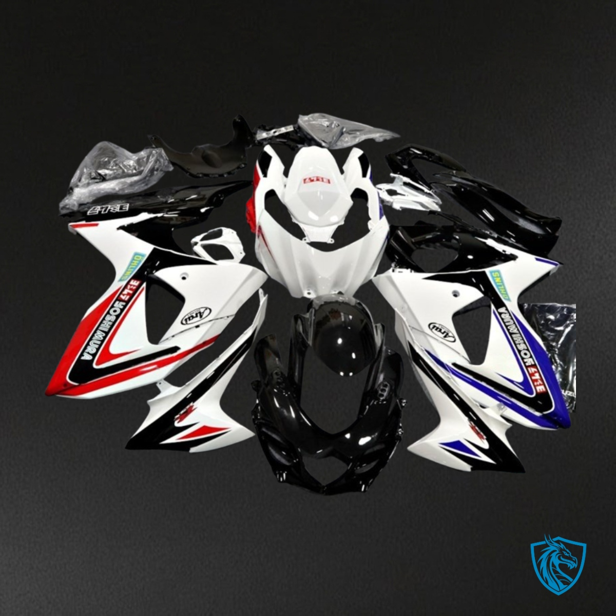 Suzuki GSXR1000 (2009-2016) Black & White - Custom ABS Fairing Kit