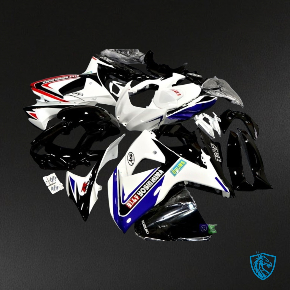 Suzuki GSXR1000 (2009-2016) Black & White - Custom ABS Fairing Kit