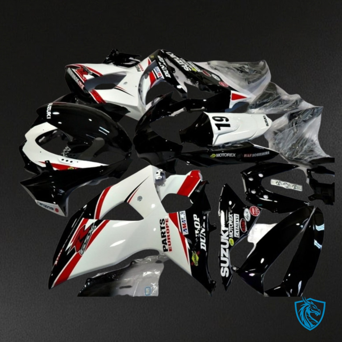 Suzuki GSXR1000 (2009-2016) Black & White - MERGEment Motorcycle Fairings Kit