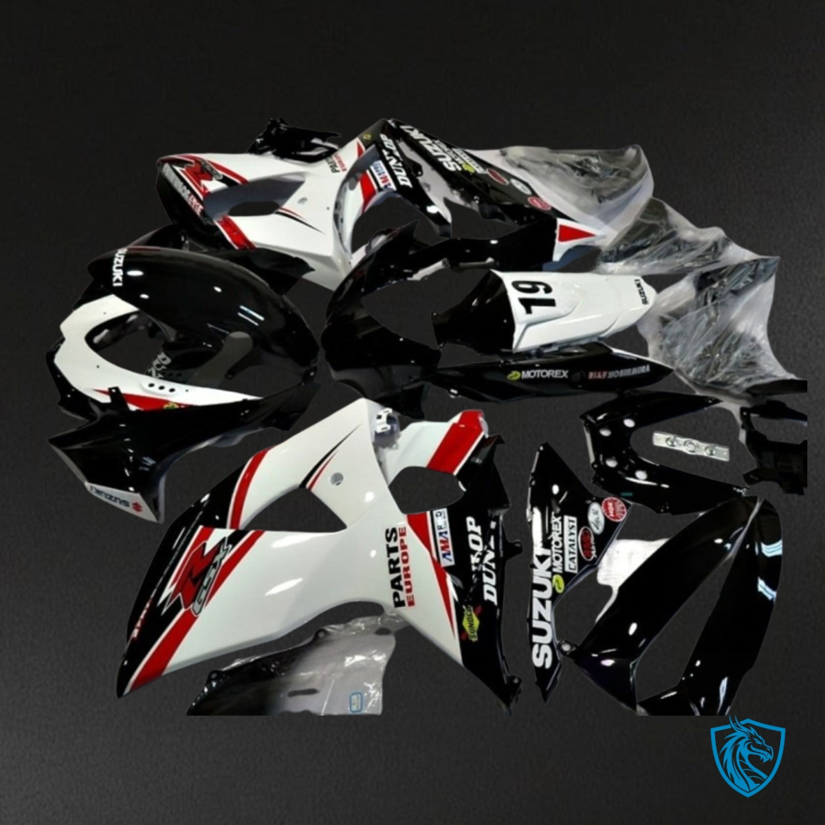 Suzuki GSXR1000 (2009-2016) Black & White - MERGEment Motorcycle Fairings Kit