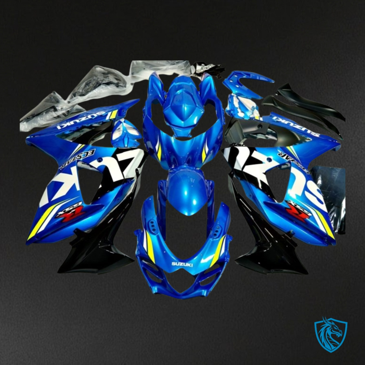 Suzuki GSXR1000 (2009-2016) Blue, Black & White Fairing Kit - Aftermarket ABS Bodywork