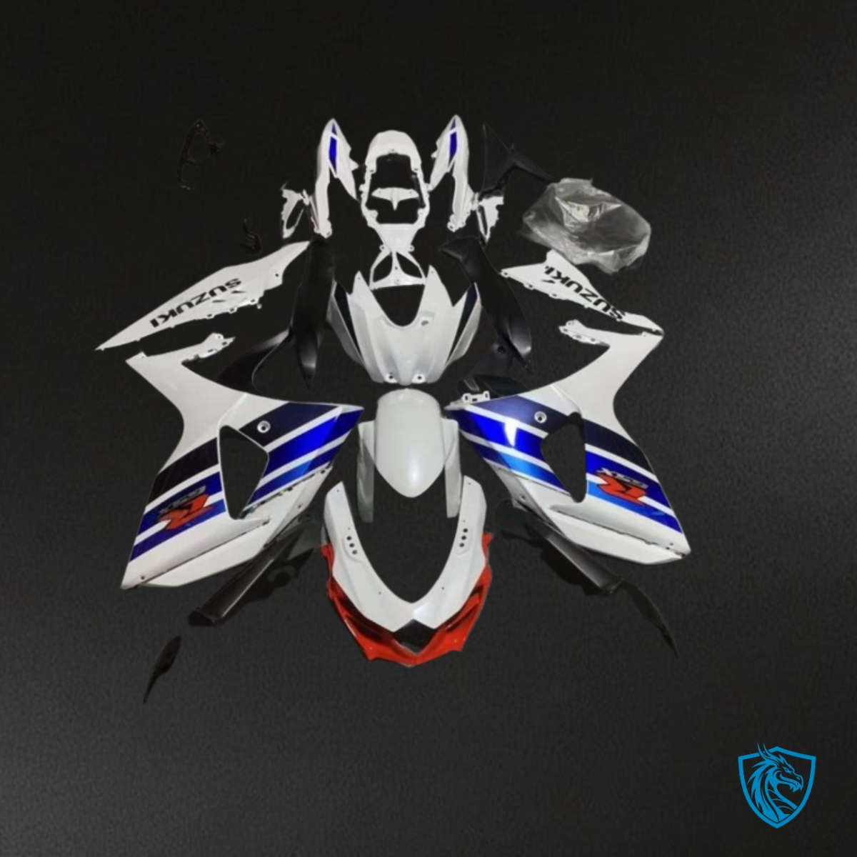 Suzuki GSXR1000 (2009-2016) White, Blue & Black - MERGEment Motorcycle Fairings Kit