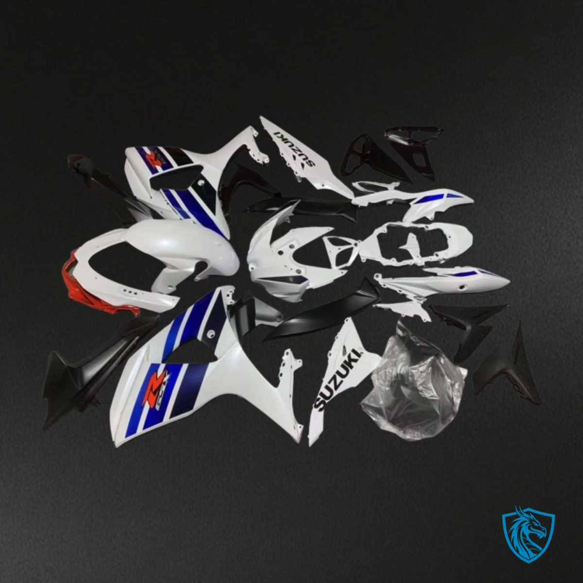 Suzuki GSXR1000 (2009-2016) White, Blue & Black - MERGEment Motorcycle Fairings Kit