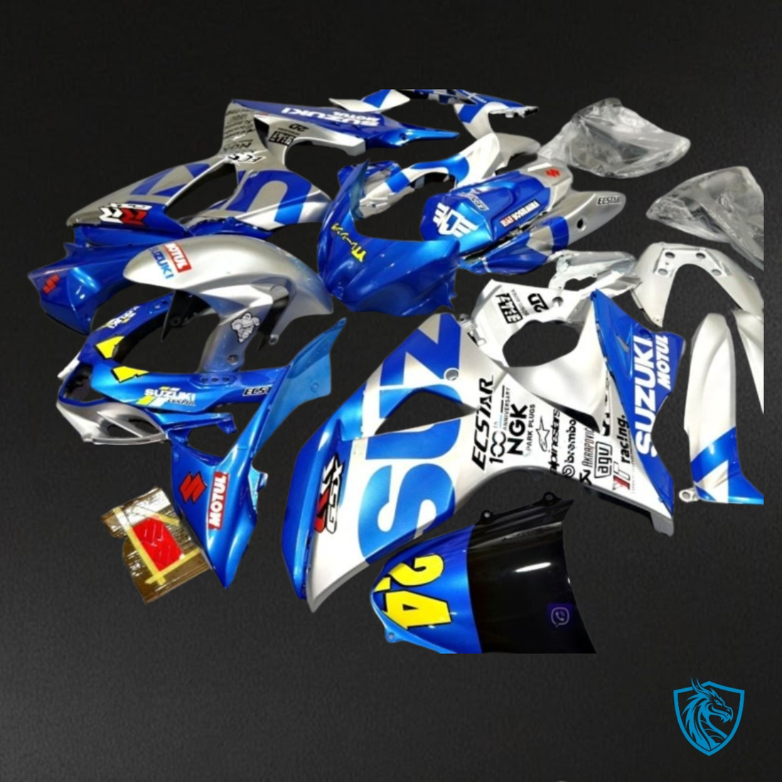 Suzuki GSXR1000 (2009-2016) Blue & Silver - Custom ABS Fairing Kit