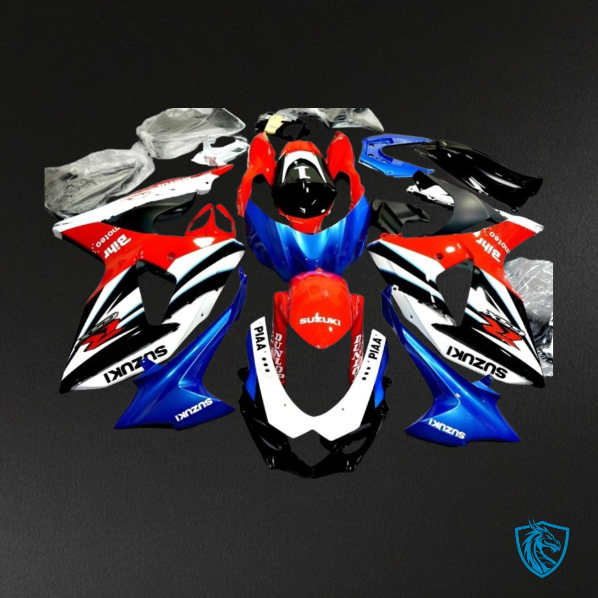 Suzuki GSXR1000 (2009-2016) Blue, Red & White - Custom ABS Fairing Kit