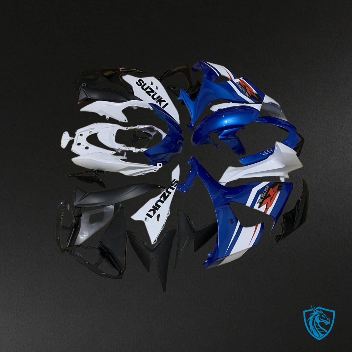 Suzuki GSXR1000 (2009-2016) Blue & White Fairing Kit - Aftermarket ABS Bodywork
