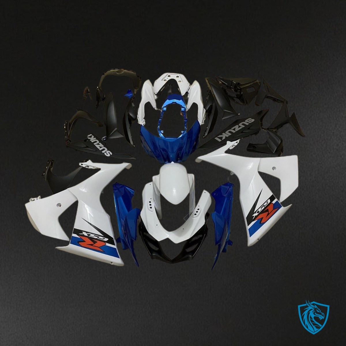 Suzuki GSXR1000 (2009-2016) Blue, White & Black - Custom ABS Fairing Kit