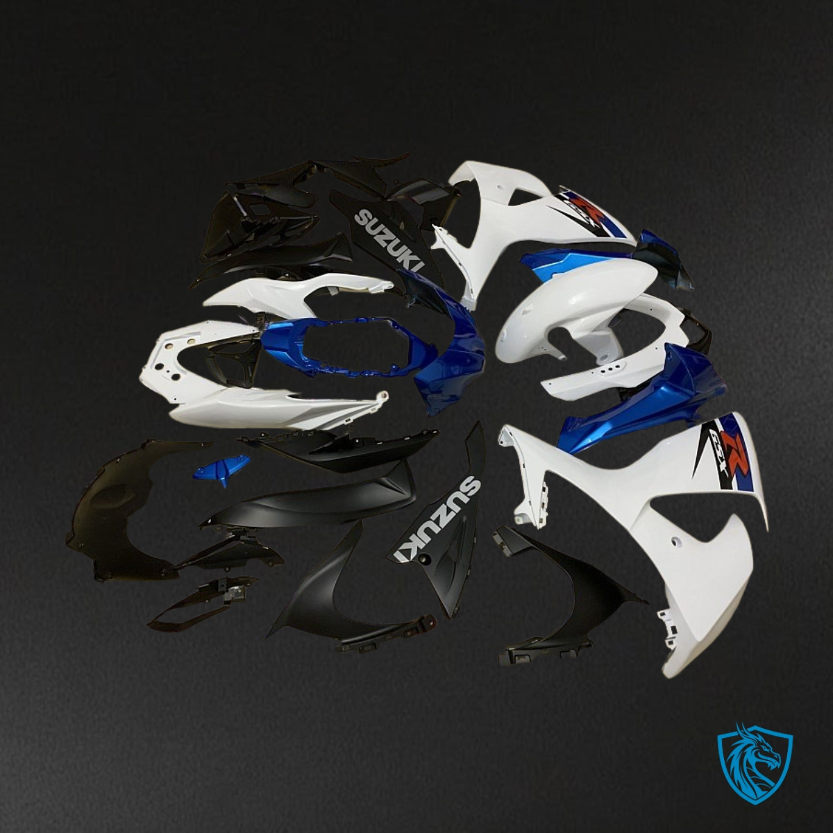 Suzuki GSXR1000 (2009-2016) Blue, White & Black - Custom ABS Fairing Kit