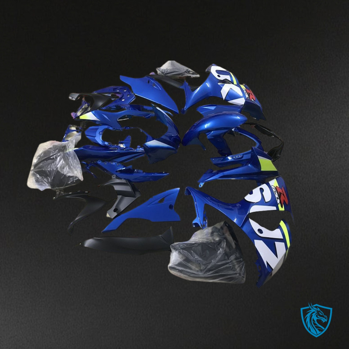 Suzuki GSXR1000 (2009-2016) Glossy Blue & White Fairing Kit - Aftermarket ABS Bodywork