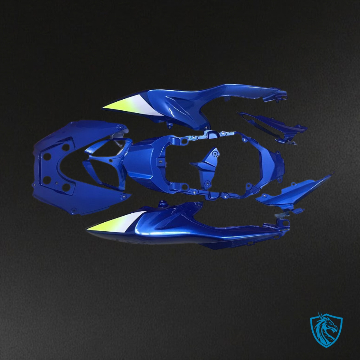 Suzuki GSXR1000 (2009-2016) Glossy Blue & White Fairing Kit - Aftermarket ABS Bodywork