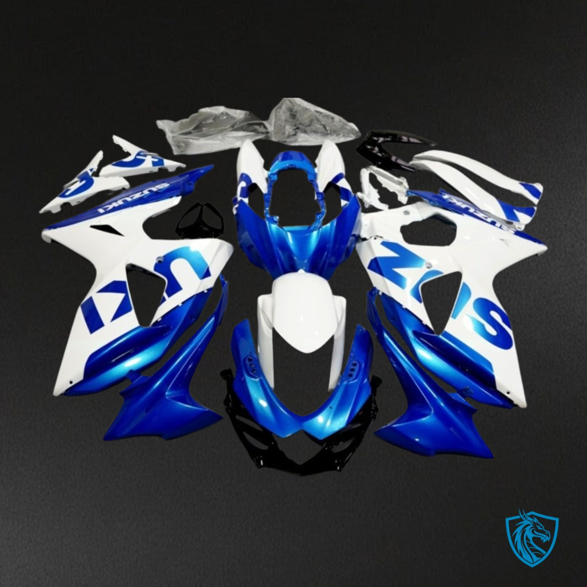 Suzuki GSXR1000 (2009-2016) Blue & Glossy White Fairing Kit | ABS Bodywork