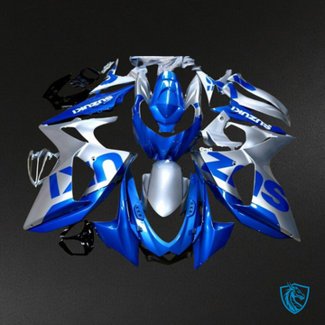 Suzuki GSXR1000 (2009-2016) Silver & Blue Fairing Kit - Aftermarket ABS Bodywork