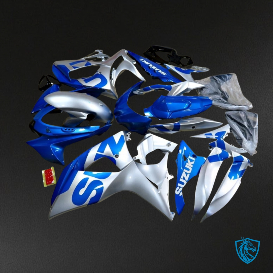 Suzuki GSXR1000 (2009-2016) Silver & Blue Fairing Kit - Aftermarket ABS Bodywork
